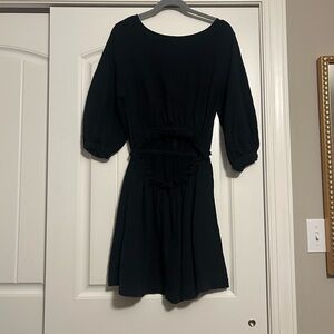 Free People Black Cutout Waist Dress